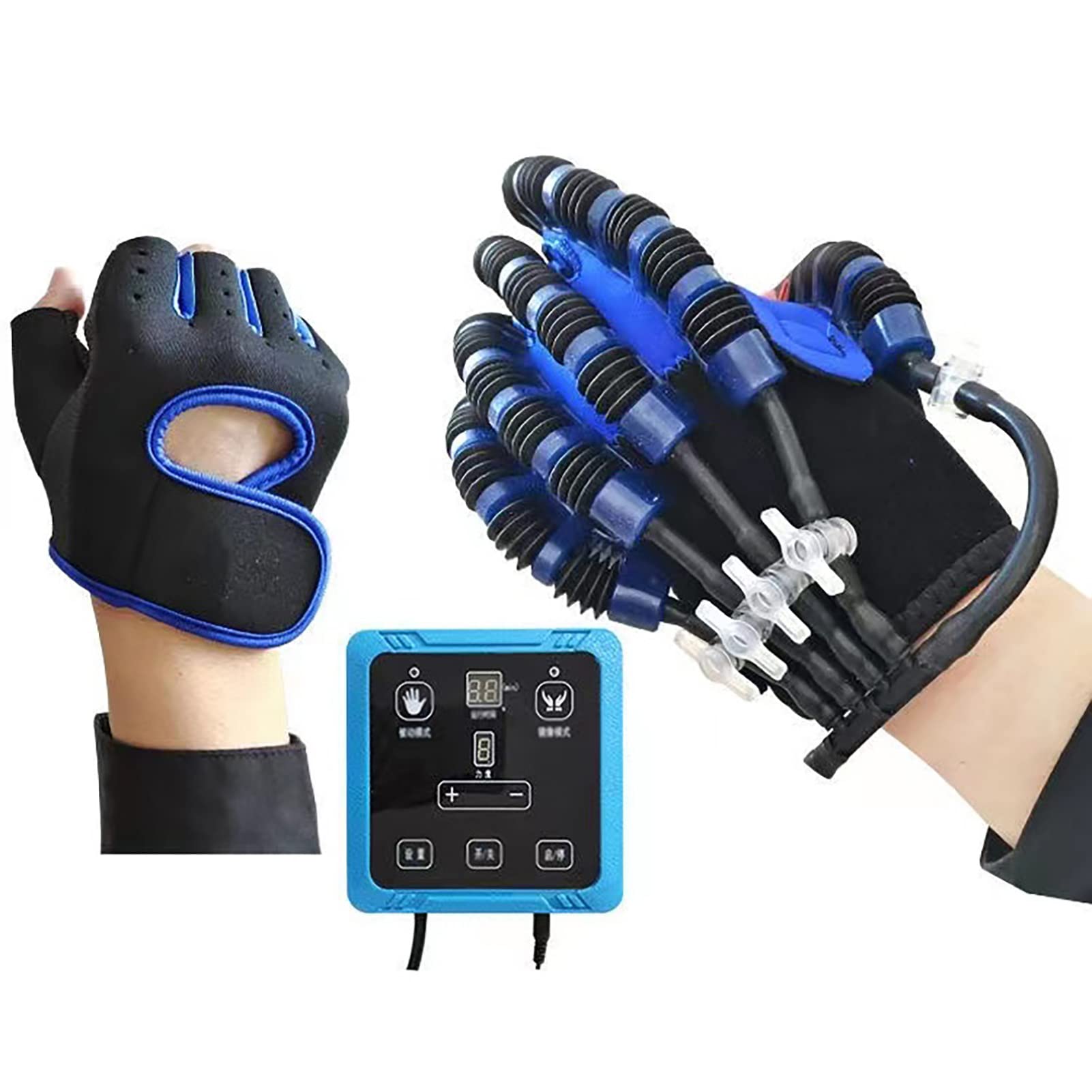 Guantes de robot de entrenador de rehabilitación, equipo de terapia de recuperación de mano de trazo de hempiplejia, guante de mano de robot ejercitador de dedos de art(Size:Código S,Color:Derecha)