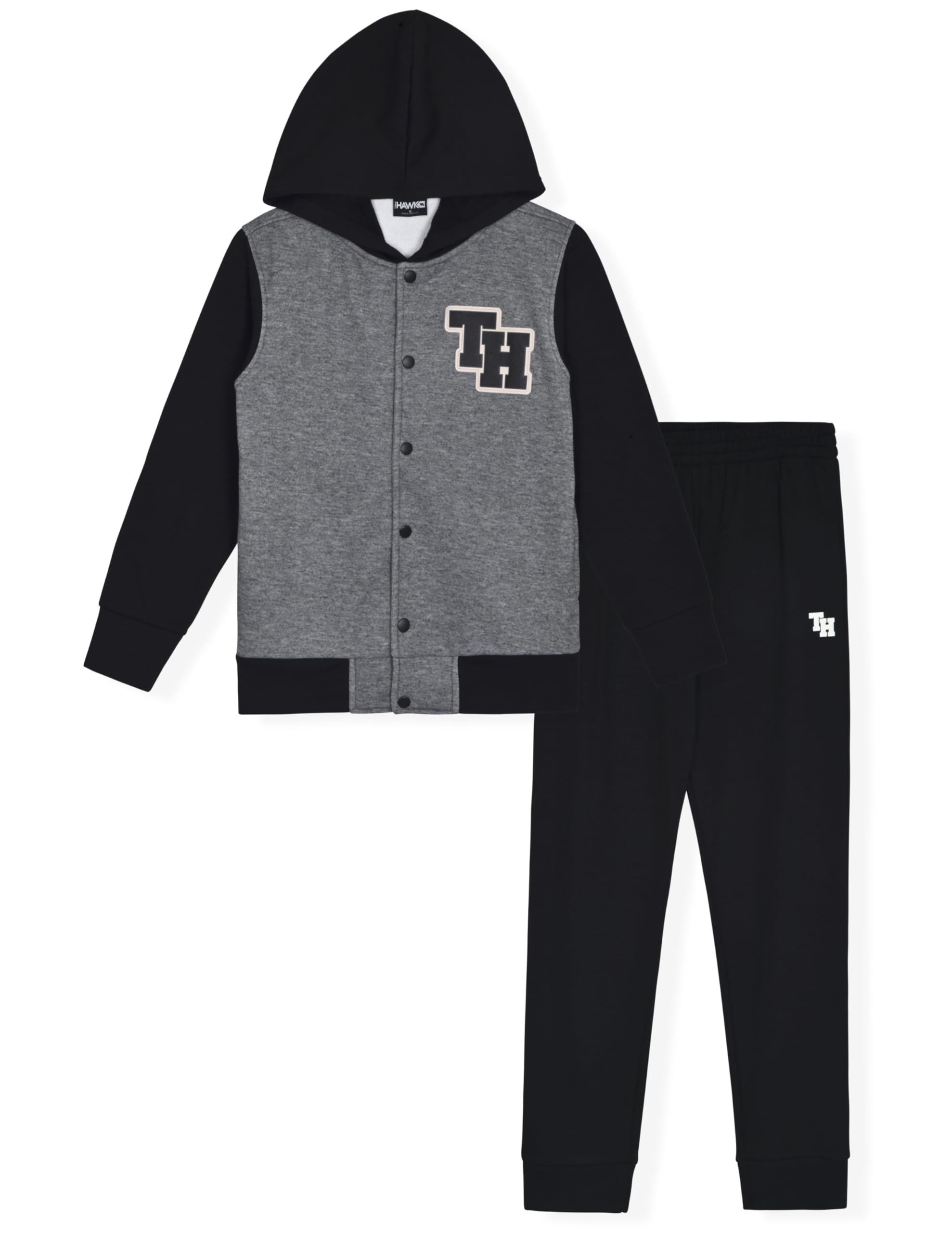 TONY HAWK Conjunto deportivo para niños, paquete de 2 unidades con capucha de forro polar y pantalones deportivos para niños