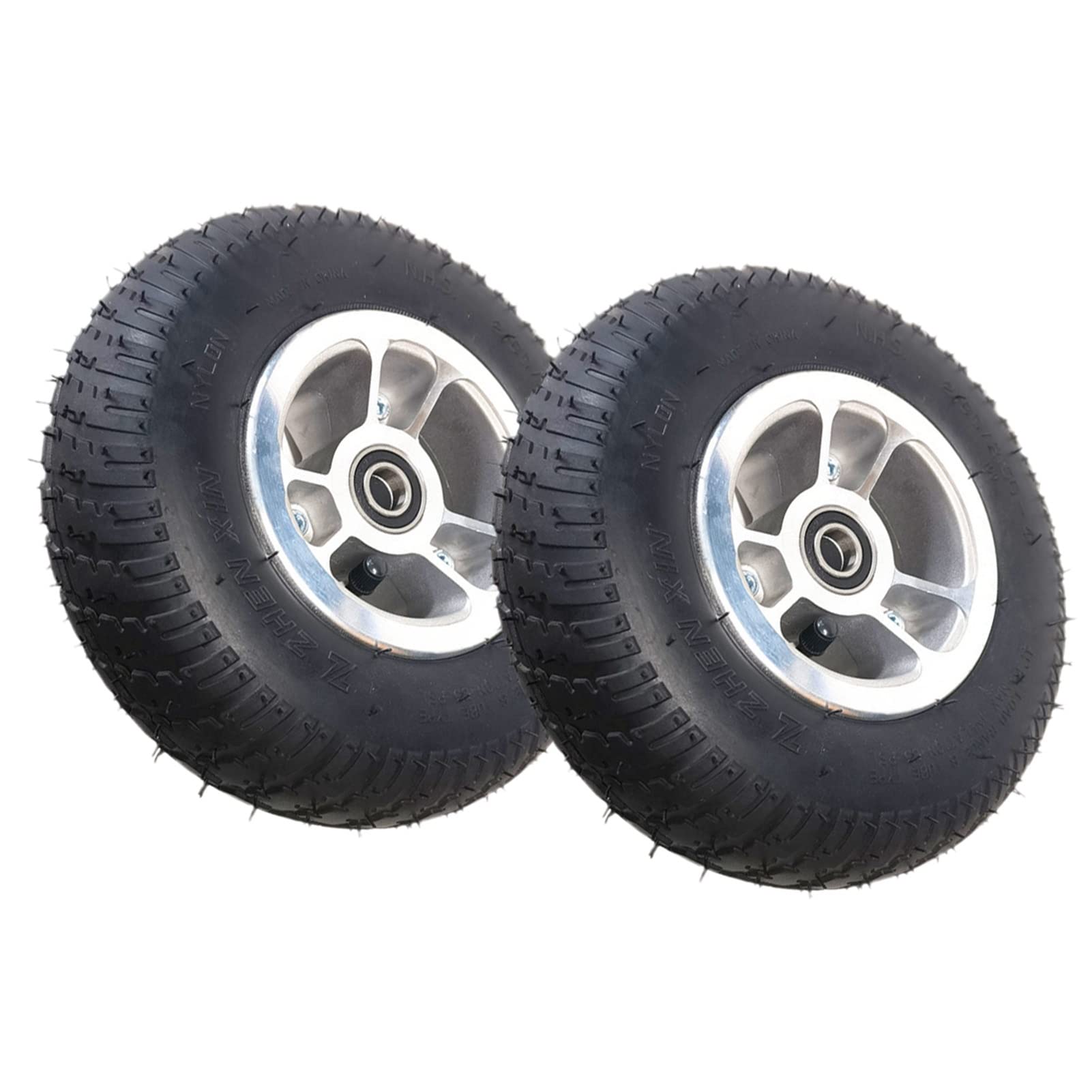 LekLai Piezas de Repuesto de Ruedas Delanteras de 9 Pulgadas para Sillas de Ruedas Eléctricas, Conjunto de Ruedas de Ruedas Neumáticas, Rodamientos de 15 Mm, 2 Piezas/Black/9In