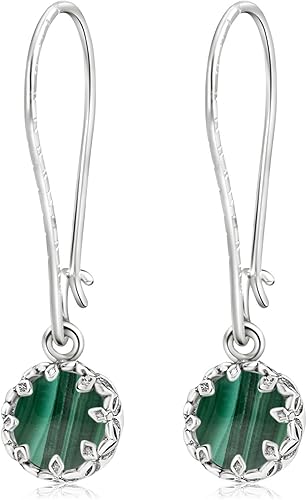 925 Sterling Silver Gemstone Earrings for Women - Birthstone Earrings for Women - Silver Drop Earrings for Women - Birthstone Jewelry - Formal