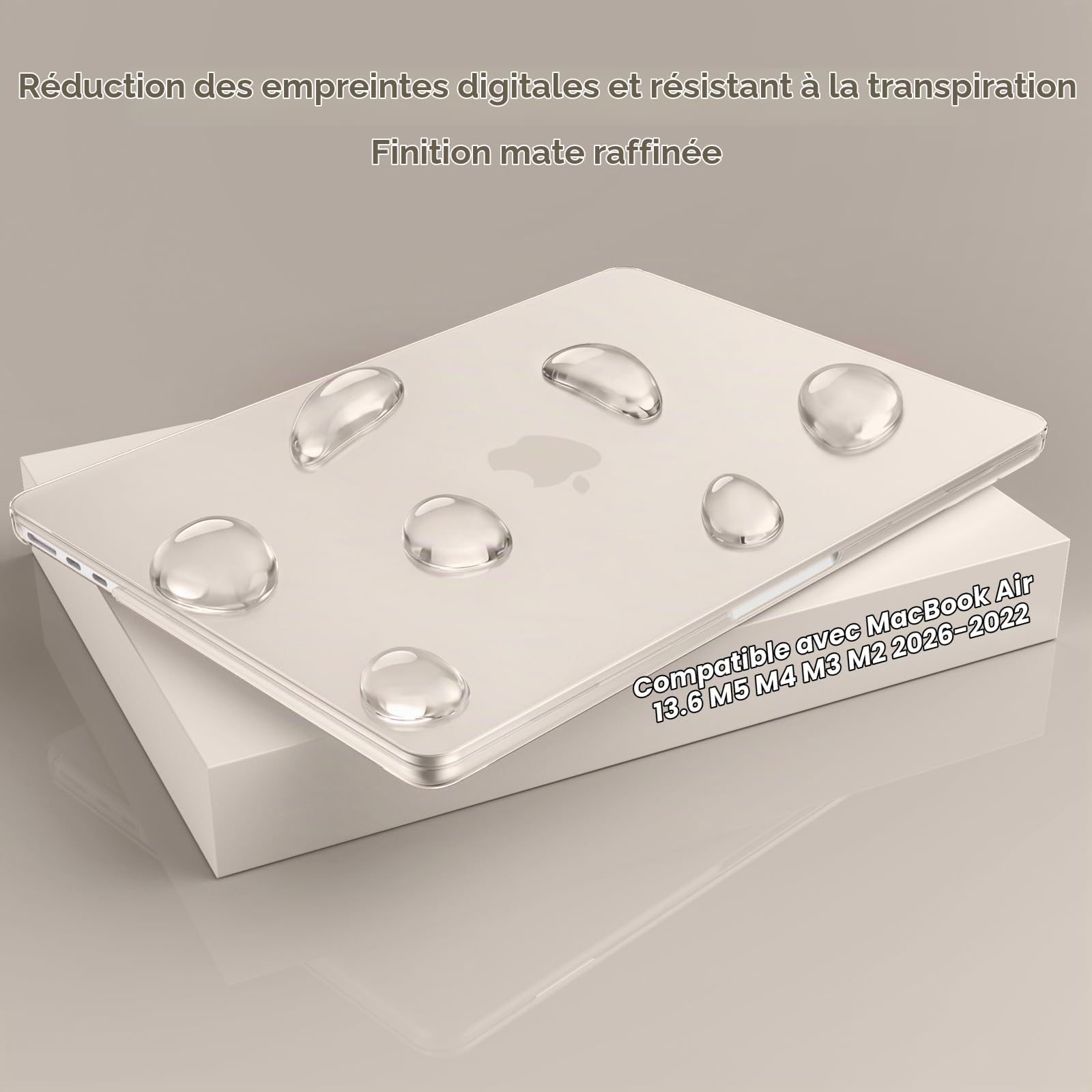 MOSISO Coque Compatible avec MacBook Air 13 Pouces M5 M4 M3 M2 2026-2022
