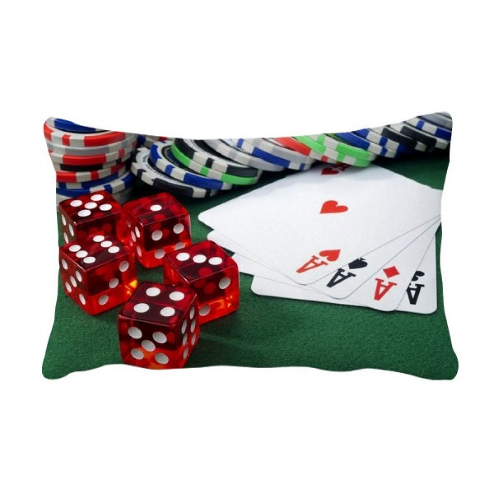 Coussin de jeu de poker avec insert oreiller lombaire multicolore 16x24 pouces