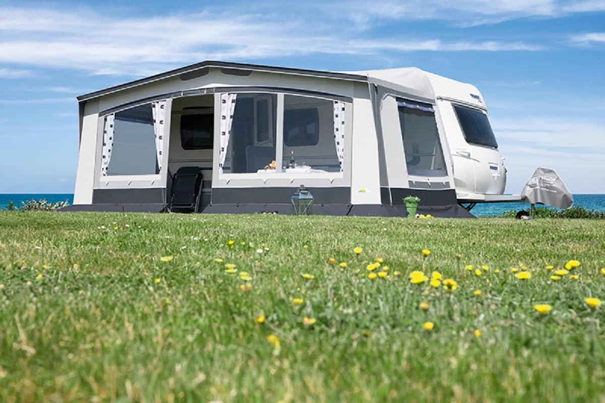 DWT Wohnwagen Vorzelt Trend II 240 Tiefe, Saisonvorzelt für Wohnwagen, Saisoncamping-Zelt in 8 Größen