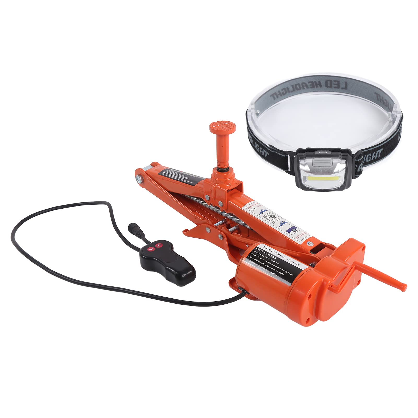 Cocoarm Cric Elettrico da 5 Ton Cric da Pavimento in Acciaio Kit per Auto 12V da 4,7 a 20,5 Pollici Altezza di Sollevamento Luce di Emergenza a LED per Auto SUV Pneumatici Riparazione Strada