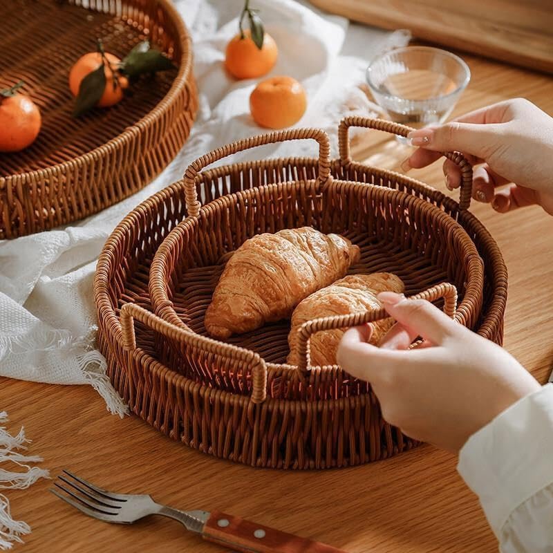 Multiuso Vassoio porta torta da soggiorno con cesto di frutta