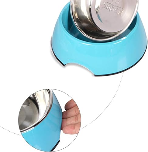 Miniatura 3 de Tazones universales para mascotas de acero inoxidable para perros y gatos, cuencos universales para agua y alimentos para mascotas, 4 tamaños y 5