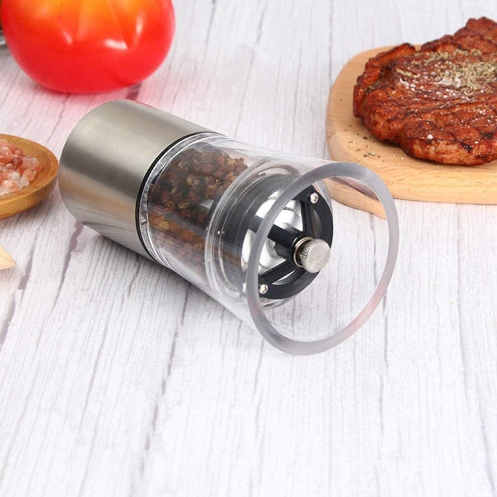 Salt and Pepper Grinder,Stainless Steel Salt and Pepper Grinder Set of 2 - Adjustable Ceramic Sea Salt Grinder Pepper Grinder - Tall Glass Salt and Pepper Shakers - Pepper Mill Salt Mill w/Funnel