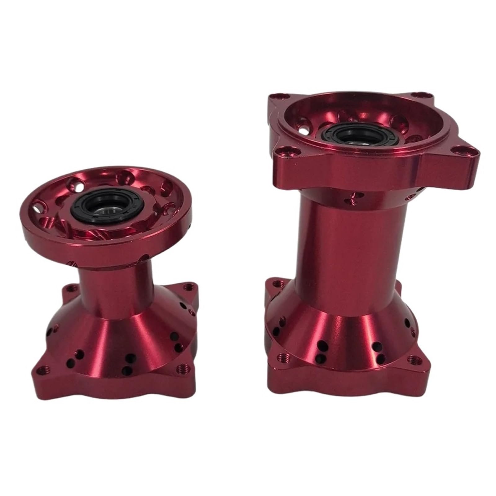 Vorderradfelge Dirt Bike Felgennabe 15 mm Radachsloch vorne und hinten für 10 Zoll, 12, 14, 17 Räder Motorrad(Red Set)