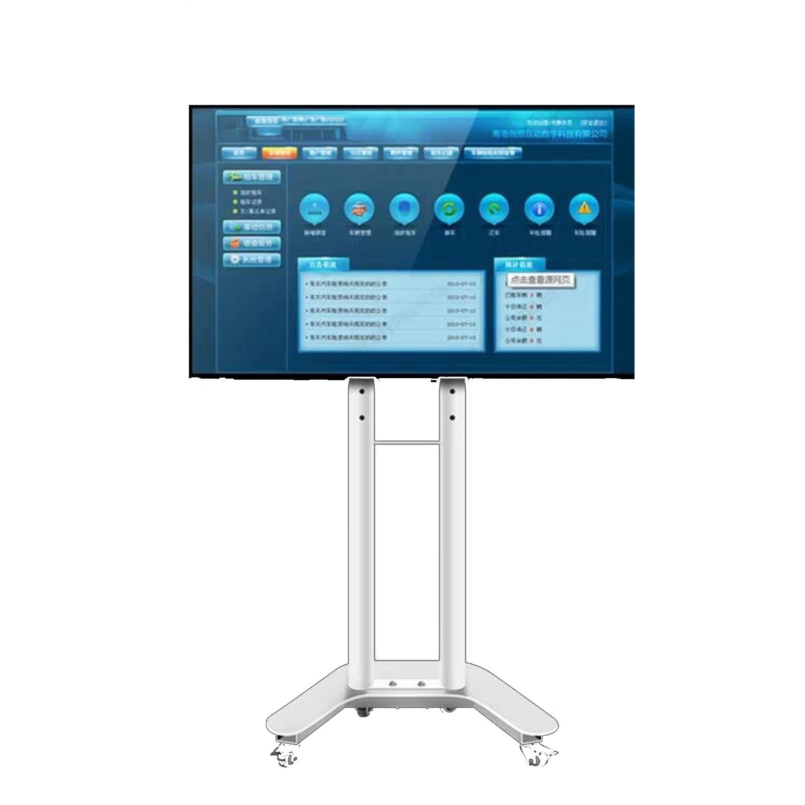 HPTHLY Universal Tv Stand Mobile Tv Stand With Castors - Heavy Duty Tv Cart Stand - Horizontal And Vertical Screen Rotating Display Stand, Portable Floor Tv Stand Holds(White)