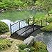 Outsunny 7' Metal Arch Garden Bridge with Safety Siderails, Decorative Arc Footbridge with Delicate Scrollwork S Motifs for Backyard Creek, Stream, Fish Pond, Black