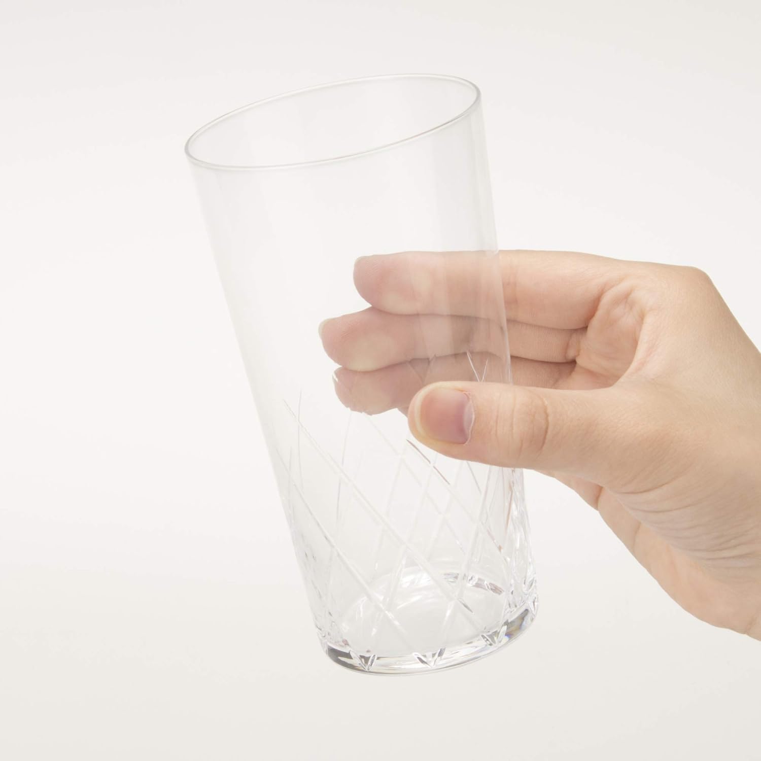 Toyo Sasaki B-21112CS-C745 Tumbler Glass, Thin Ice Array Cut, Tumbler, 12.5 fl oz (370 ml), Made in Japan, Dishwasher Safe, Crack-Resistant, Glass Cup, Beer Glass, Highball Glass, Sour Glass, Chuhai