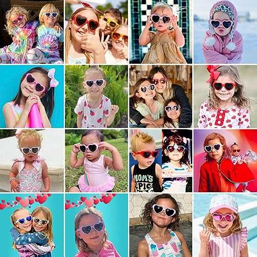 Kids Polarized Heart Sunglasses for Girls Age 2-9 Fashion Lovely Heart Shaped Frame Sun Glasses4