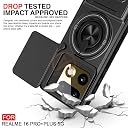 AELVOUX Realme 16 Pro Plus 5G Back Cover | Armor Camera Slider 360 Degree Rotating Finger Ring Holder Case with Bracket Stand Back Case Cover (Compatible with MagSafe Accessories) (Black) gallery image