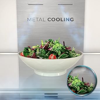 Cecotec Bolero CoolMarket 4D 490 Glass E. 183 cm High, 91 cm Wide, Low Consumption, Inverter Plus, Fast Cooling and Freezing, Total NoFrost [Energy Class E]
