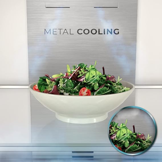 Cecotec Bolero CoolMarket 4D 490 Glass E. 183 cm High, 91 cm Wide, Low Consumption, Inverter Plus, Fast Cooling and Freezing, Total NoFrost [Energy Class E]