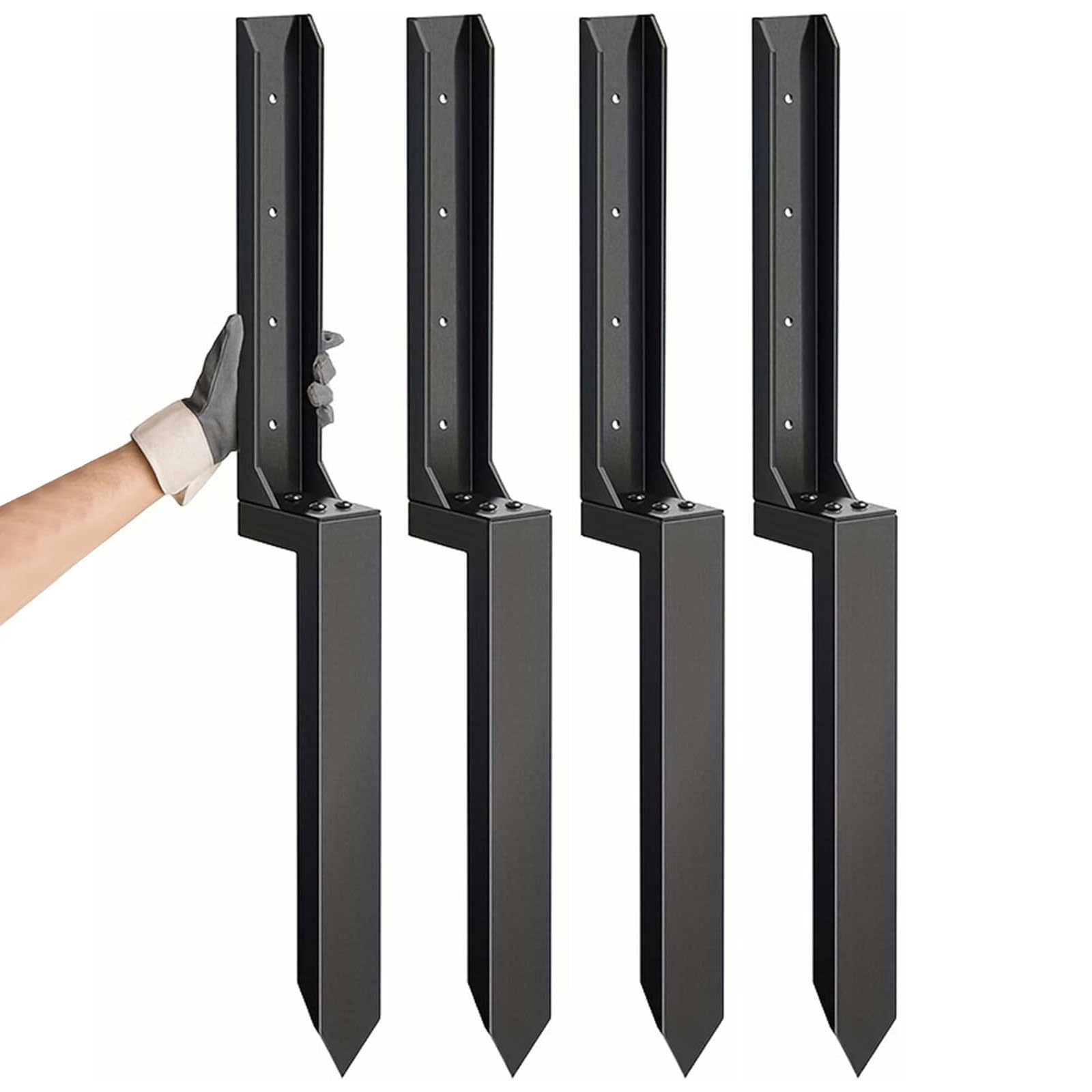 Heavy Duty Fence Post Repair Spike (4 Pack),No Dig Stakes & Anchor Kit