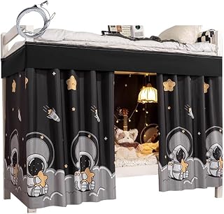 Blackout Bunk Bed Curtains, 2 Panels, Black Spaceboy