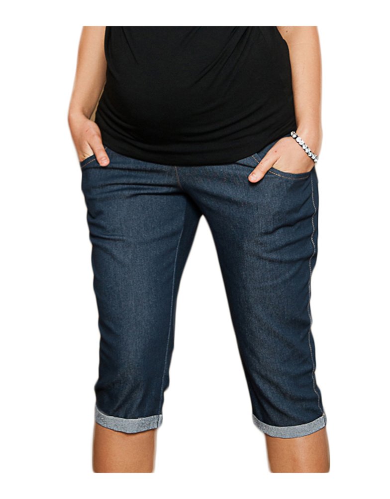 Mija - Umstandsmode / Capri Umstandshose Denim Caprihose 9046