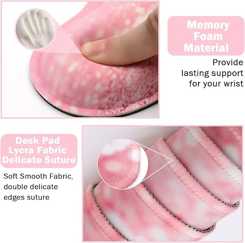 Miniatura 5 de Alfombrilla grande para mouse y reposamuñecas para teclado, almohadilla de escritorio para teclado y mouse, alfombrilla de mouse grande 4 en 1 con