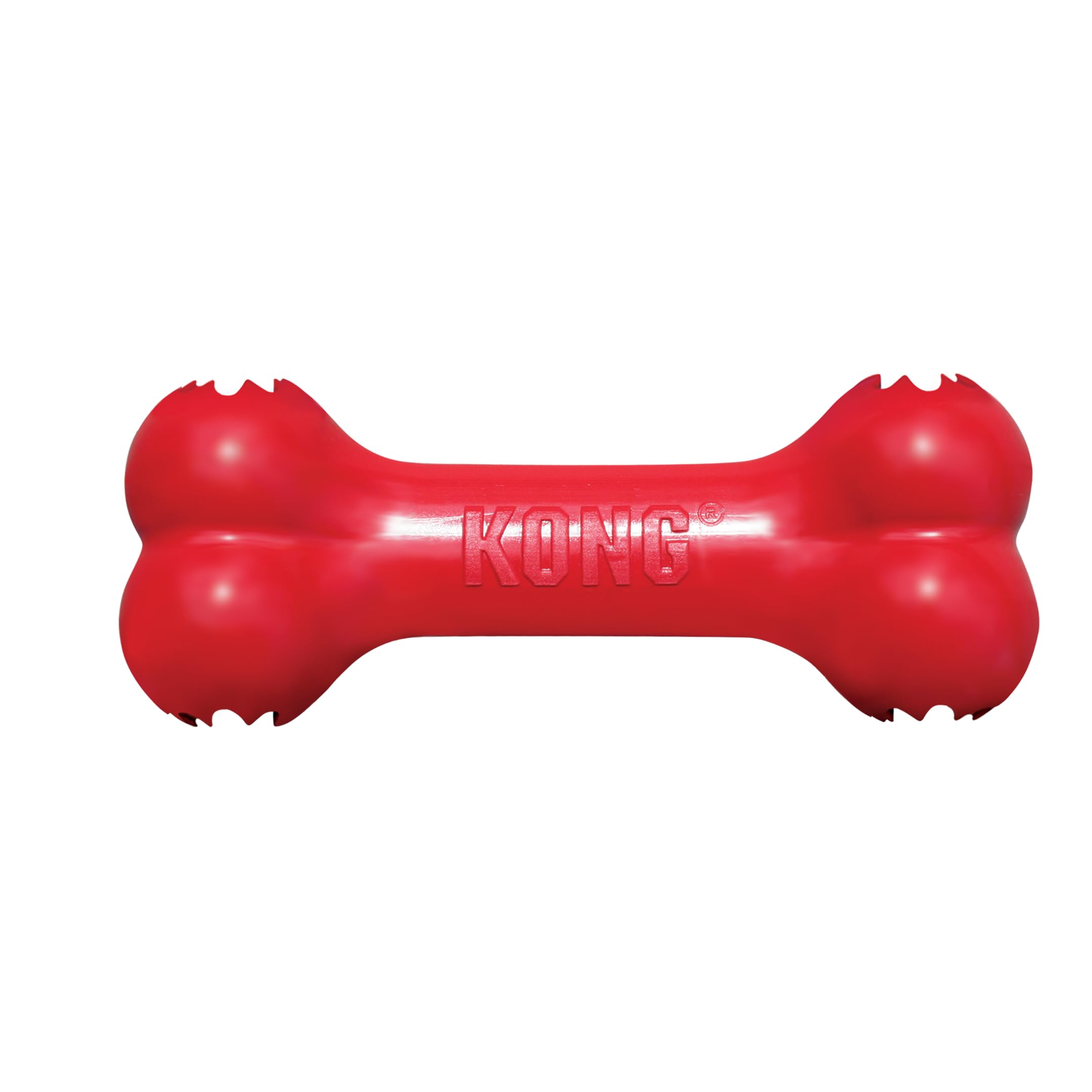 KONG Goodie Bone - Classic Durable Natural Rubber Dog Bone - Treat Dispensing - For Small Dogs, Red