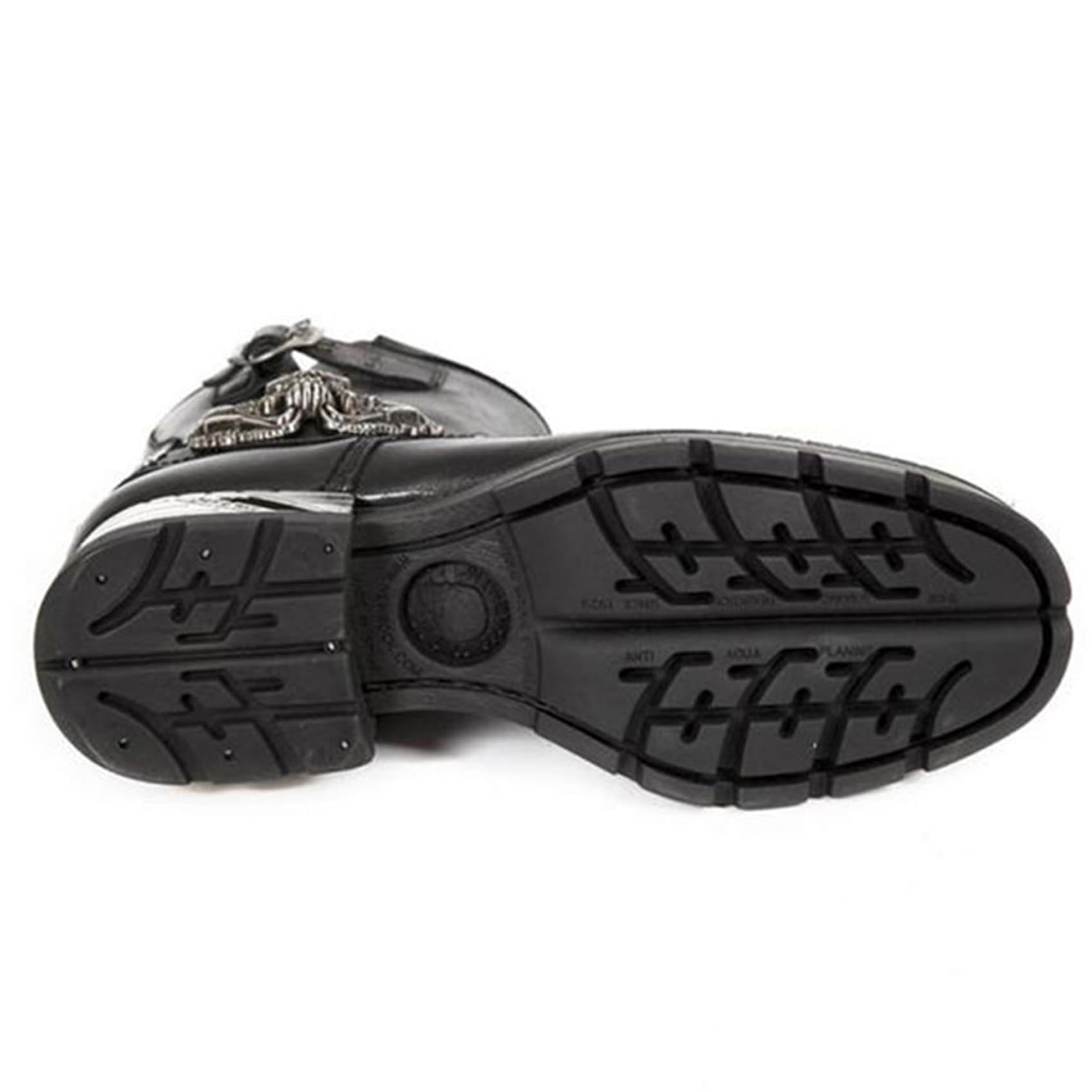 rackbone DJFOG Herren-Ritterstiefel, Biker-Stiefel, kurze Reitstiefel, mittelalterliche PU-Leder-Steampunk-Stiefel mit Totenkopf-Dekoration – Vintage-Stickerei, Western-Cowboy-Stiefel