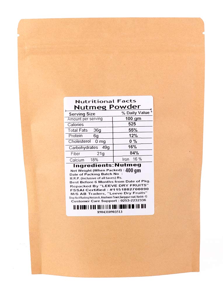 LEEVE DRY FRUITS Jaiphal Nutmeg Powder, 400gram Flax |Pack of 1| - Image 2 thumbnail