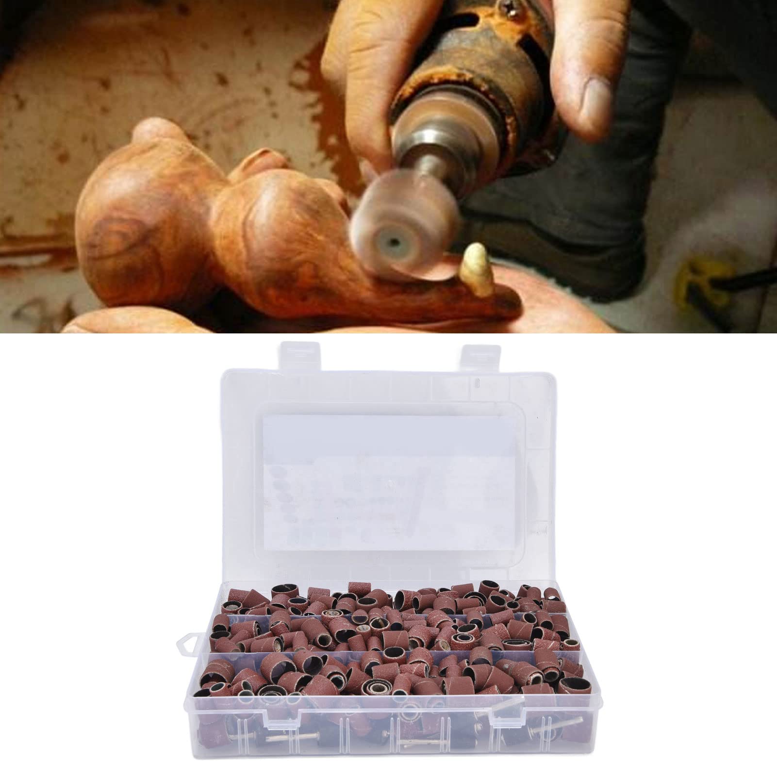 Leapiture 384Pcs Sanding Drum Sleeve Set Resin Drums Mandrels Tool Lightweight Durability for Nuclear Carving Wood Metal