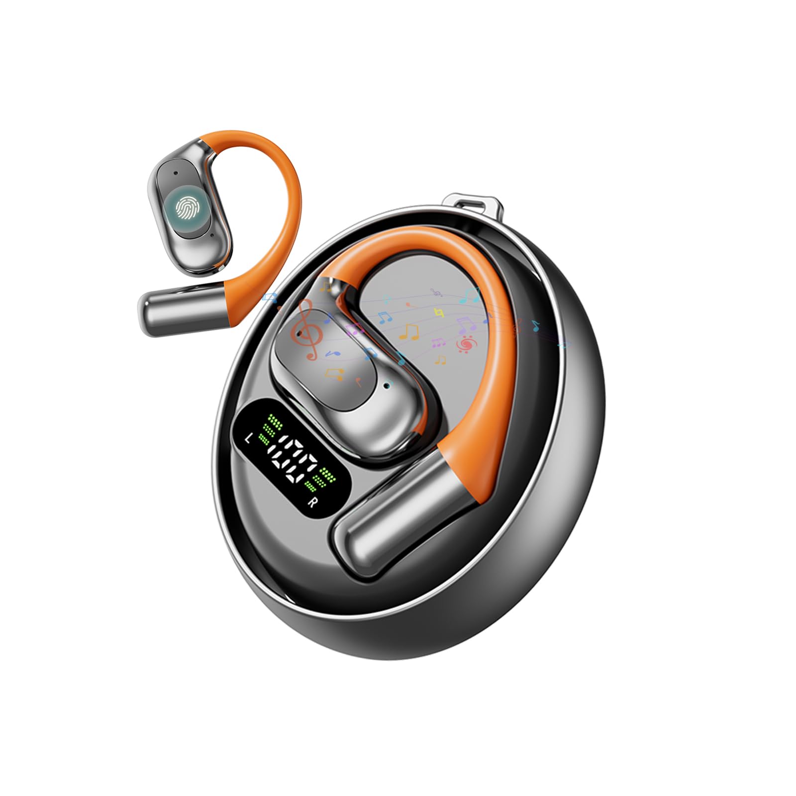 Ecouteur Traducteur Instantané,144 Langues Écouteurs Traducteur Temps Réel,Compartiment de charge Pivotant avec Affichage Numérique,AI Traducteur Vocal Instantané Bluetooth 5.4