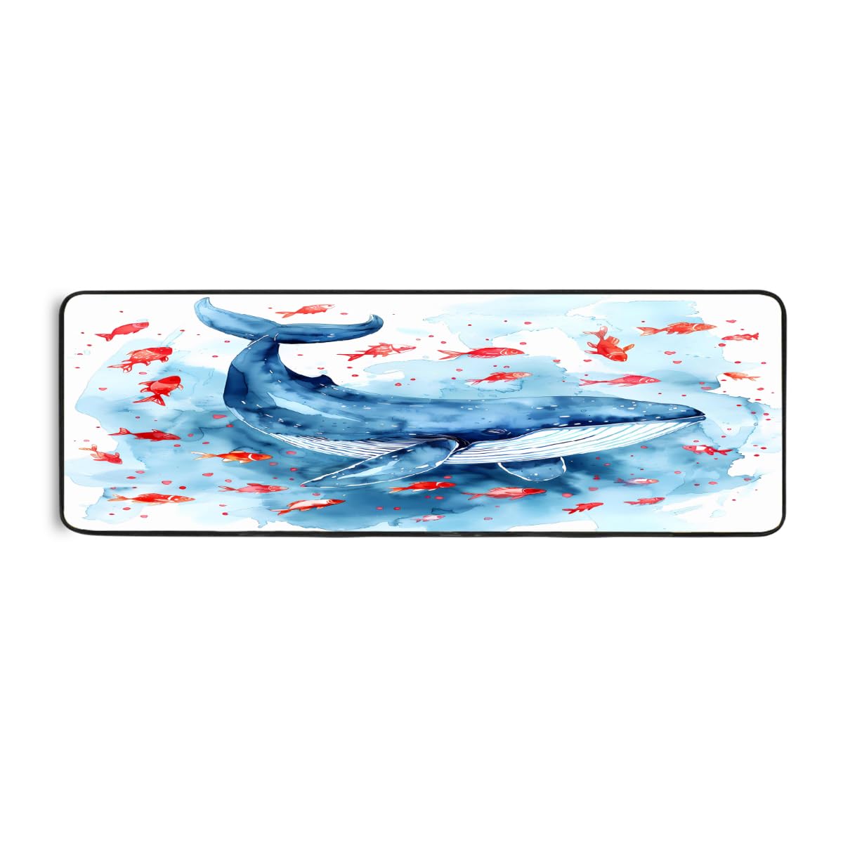 Tapis de cuisine aquarelle baleine en tissu doux absorbant 183x61cm