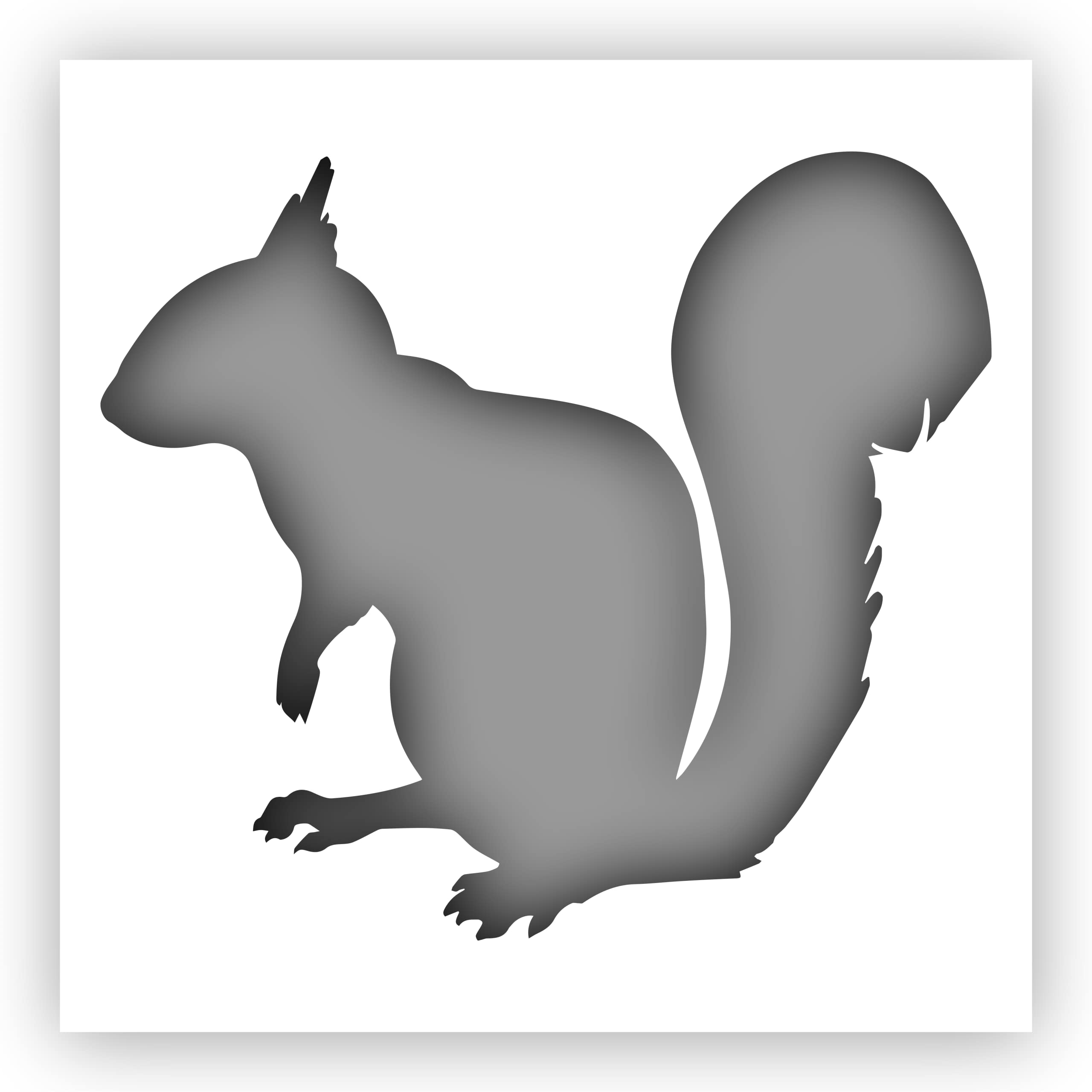 Squirrel #1 Animal Stencil - Choose a Size - Laser-Cut Reusable Plastic