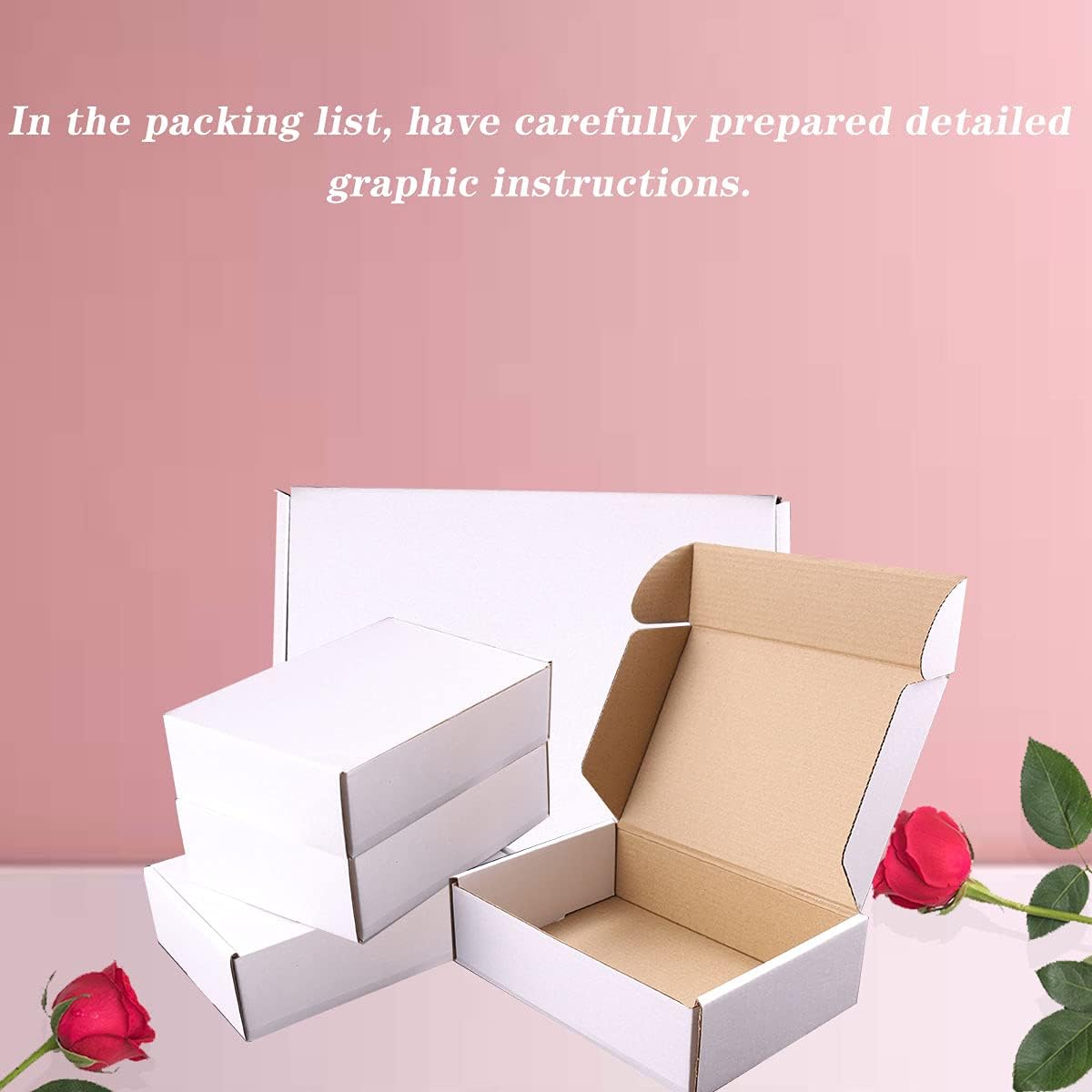 Shipping Boxes, kartony wysyłkowe z wykwintną etykietą pieczęci. Odpowiednie opakowanie e-commerce, opakowanie wysyłkowe (12"x9"x4" 20 szt. White)