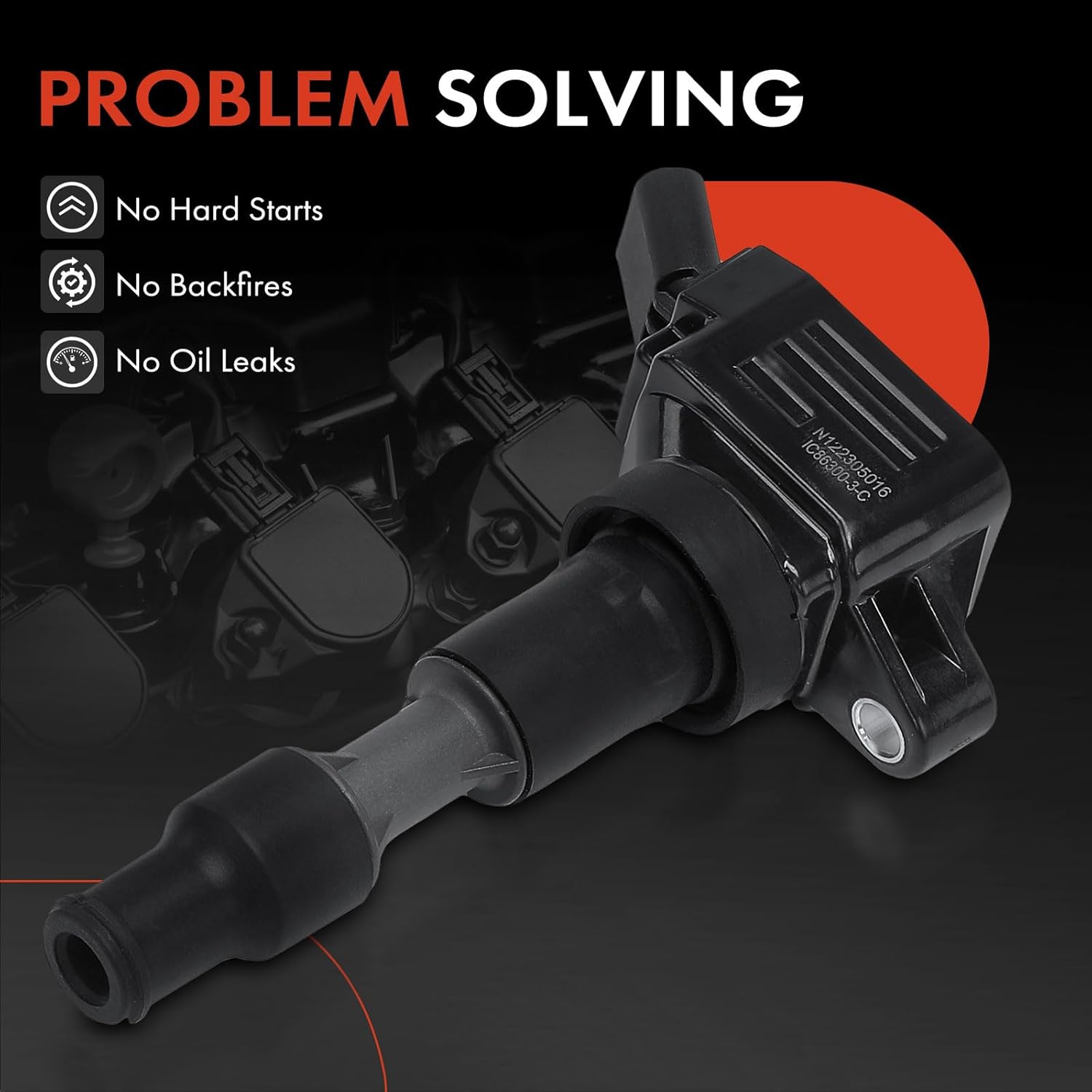 A-Premium Engine Ignition Coil Pack Compatible with Kia Sorento 2018-2020, Sedona 2018-2021, Telluride 2020-2021, Cadenza, Stinger, K900 & Hyundai Palisade & Genesis G80, G70, G90, 3.3L 3.8L, 6-PC Set