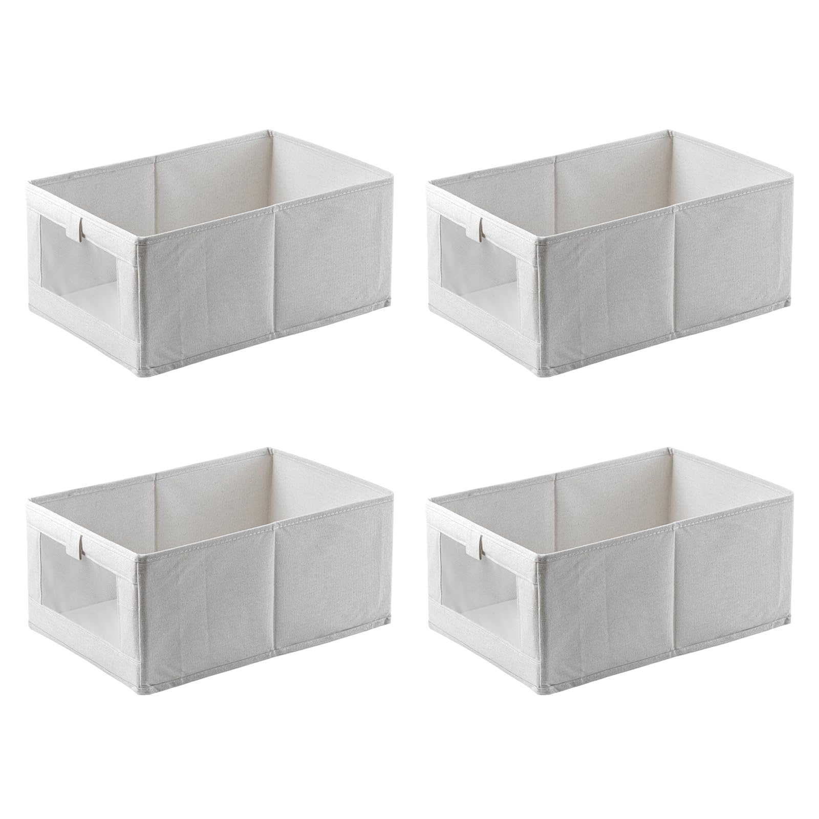 Lot de 1/4/8 boîtes de rangement pliables avec fenêtre transparente et poignée pour pantalons, vêtements, jeans, chemises, sous-vêtements (4)