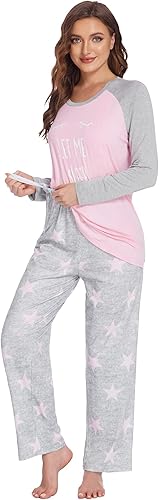 Miniatura 4 de Ekouaer Conjunto de pijama de maternidad para mujer, manga larga, ropa de dormir para lactancia materna, cómodo conjunto de pijama de embarazo para