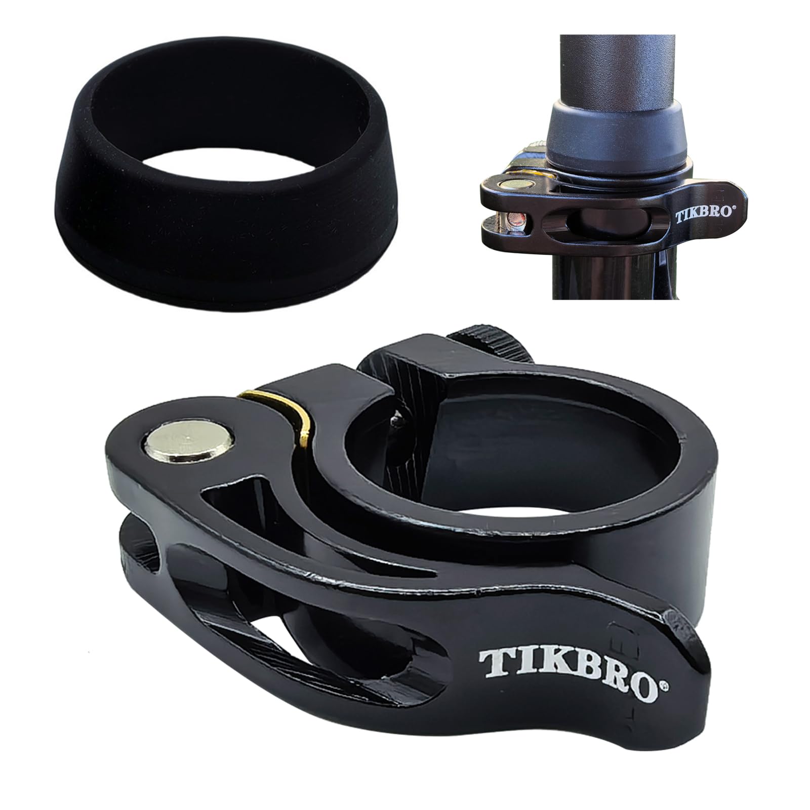 TIKBRO Bike Seat Clamp Quick Release or Screw Lock Styles Aluminium Alloy Seat Post Clamp 28.6mm 31.8mm 34.9mm