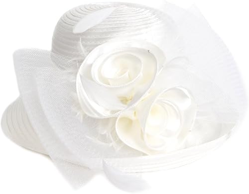 VECRY Sombrero elegante para mujer, fiesta de té, iglesia, bautizo, boda, derby