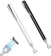 Kzouenzu Stainless Steel Telescopic Magnet [2 Pieces], Telescopic Magnet, For Screws, Nuts, Keys, Metal Parts, Durable with Pocket Clip