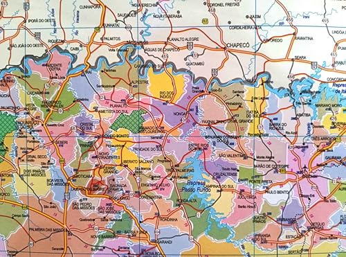MAPA/POSTER DO ESTADO DO RIO GRANDE DO SUL - DIMENSÕES: LARGURA 117 CM X ALTURA 89 CM