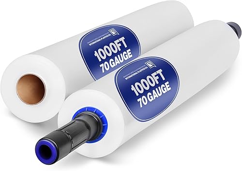 Vista 14 de International Plastics Co. Película elástica de plástico de calibre 70 de 18 pulgadas, envoltura de 1500 pies, 500% elástico, transparente