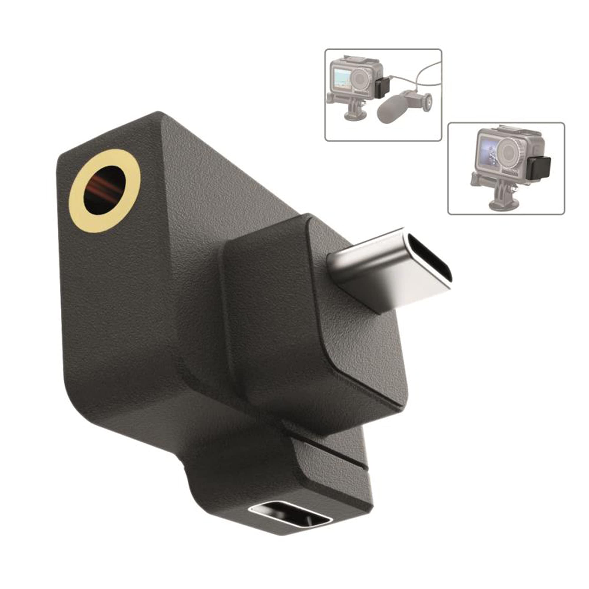 Careflection || Osmo Action Dual 3.5mm Mic/USB-C Adapter Charging and Data Transferring, Audio Adapter Vlogging Accessories for OSMO Action Camera - Made for Osmo Action with Authorization