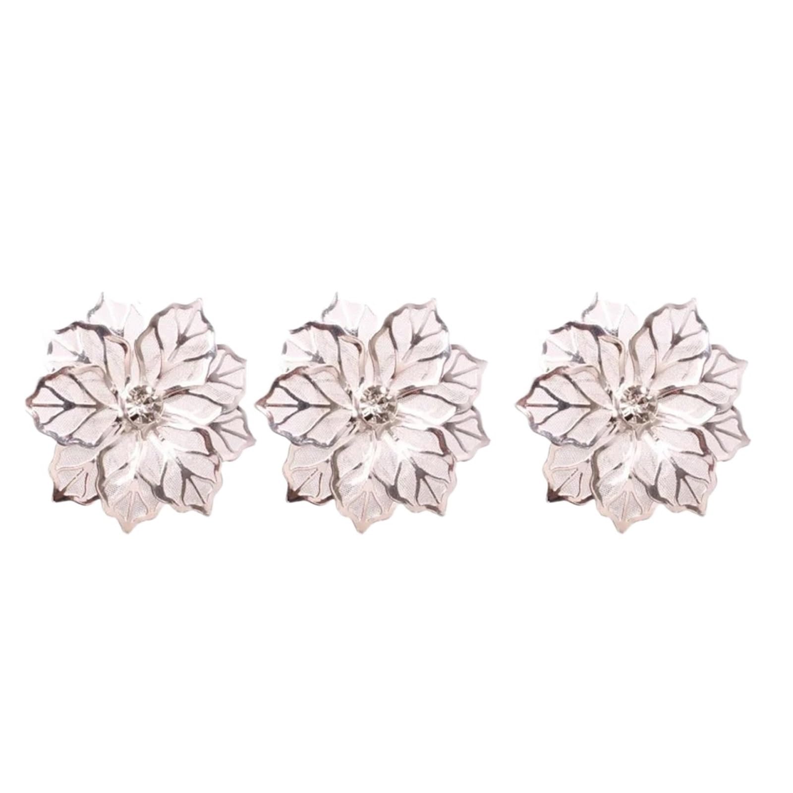 napkin rings Leaf Napkin Rings Buckle Holder for Christmas Thanksgiving Wedding Dinnig Table Decoration(Leaf silver 3pcs)