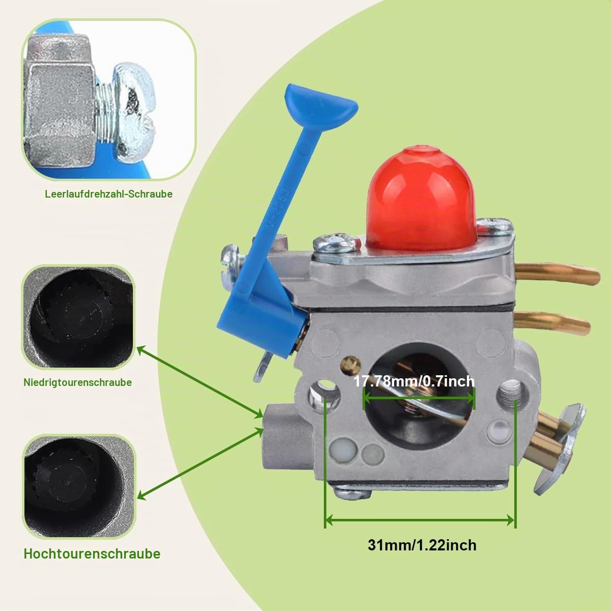 ZAMDOE 545081848 C1Q-W40A Vergaser für Husqvarna 128CD 128 LD 128LDX 128L 128C 124C 124L 125L 125LDX 125R 128R 128RJ 125RJ 128DJX Rasentrimmer Freischneider für Zama C1Q-W38 545081850 Vergaser