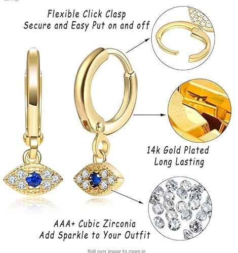 4 paia di orecchini a cerchio in argento da donna