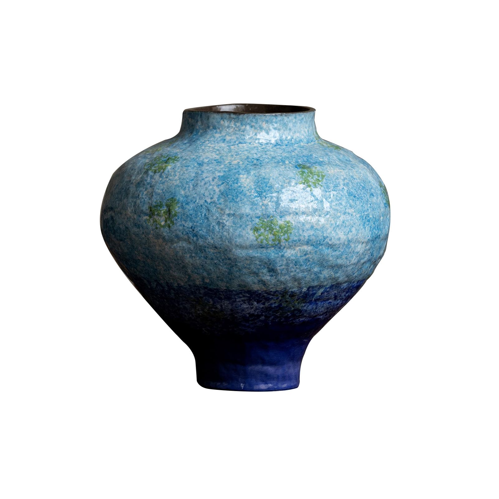 Nzzkoides Blue C Ceramic Blue Vase For Dried Flowers, Vintage Art Vase, Ornament For Living Room, Bedroom, Study Room, Shelf, Floor, Various Styles(Size:25 * 25 * 25Cm,Color:blue C)