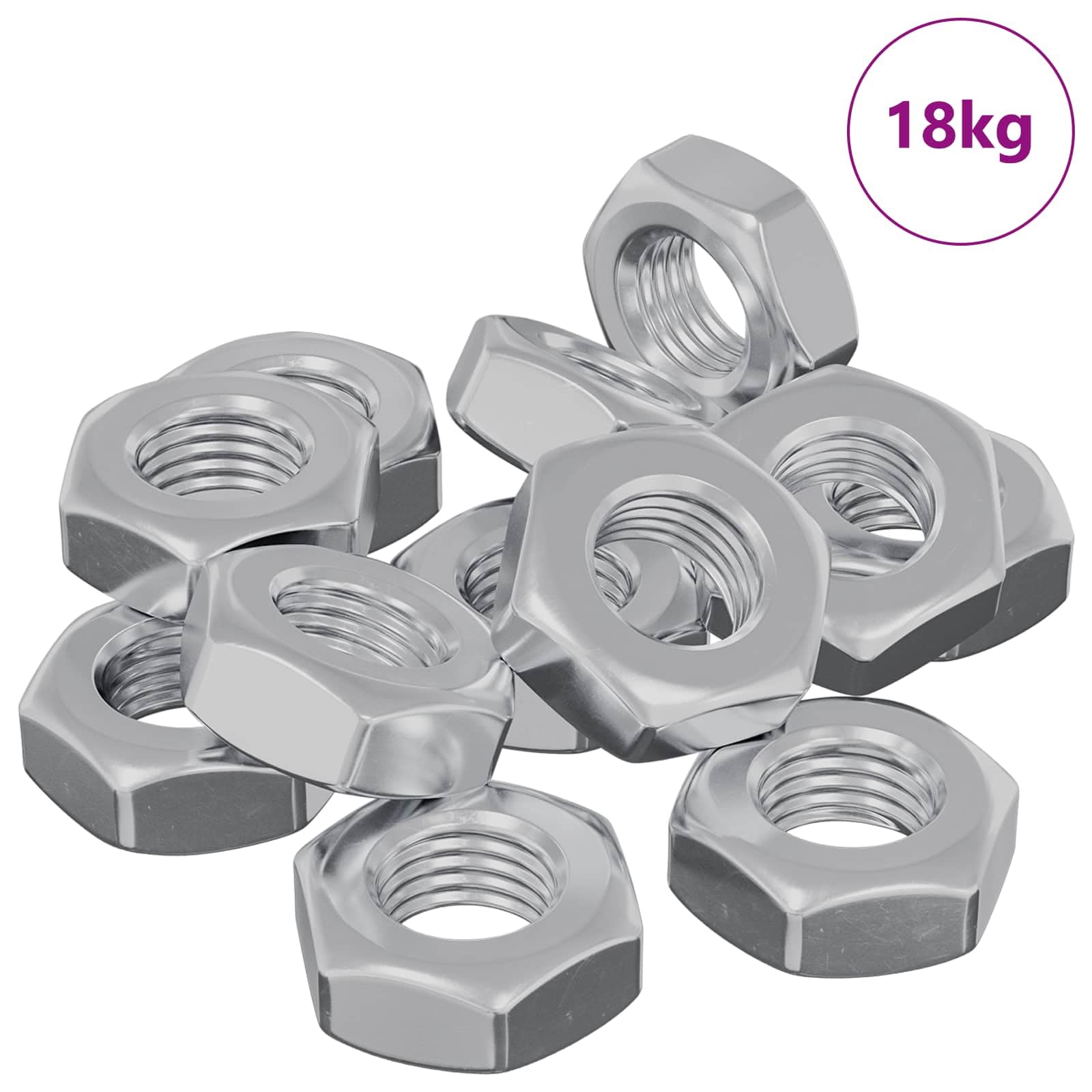 Tuercas hexagonales M8 3600 unidades, acero galvanizado, DIN 934, rosca estándar, plata, paquete grande para manualidades, industria y proyectos de bricolaje