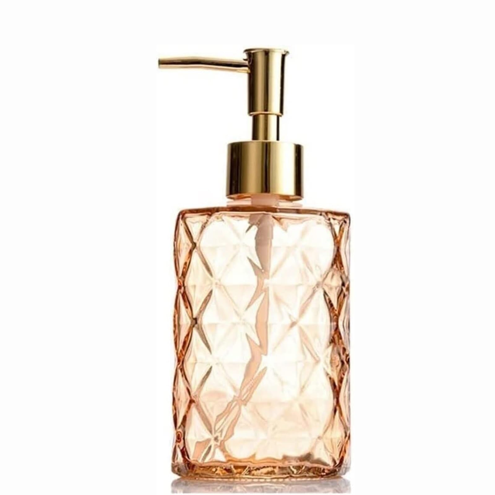 Kxaoxgrc Amber Glass Soap Lotion Dispenser Set, Glass Soap Dispenser Multicolor 400Ml Press Type For Kitchen Bathroom(Amber)