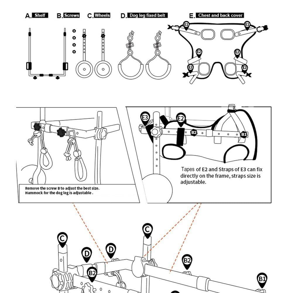 Chariot réglable pour animal domestique handicapé, aide à la mobilité des membres postérieurs, aide à la mobilité des chiens, outils de rééducation, promenade, pattes d'animaux de compagnie léger