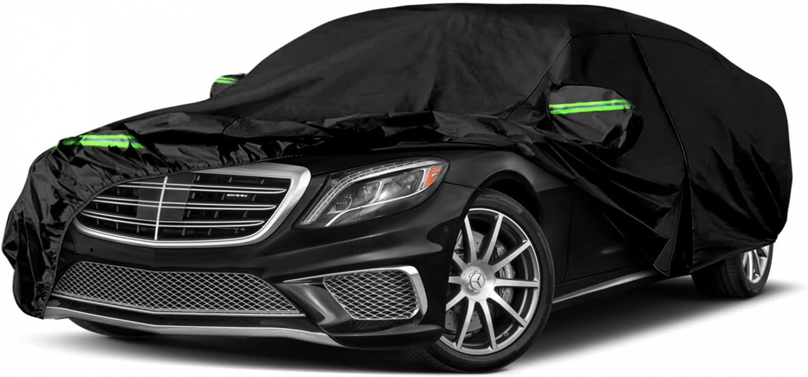 Waterproof Car Covers Replace for 2006-2025 Mercedes Benz S-Class S250 S300 S350 S400 S450, 6 Layers All Weather Car Cover with Zipper Door for Snow Rain Dust Hail Protection (S-Class)