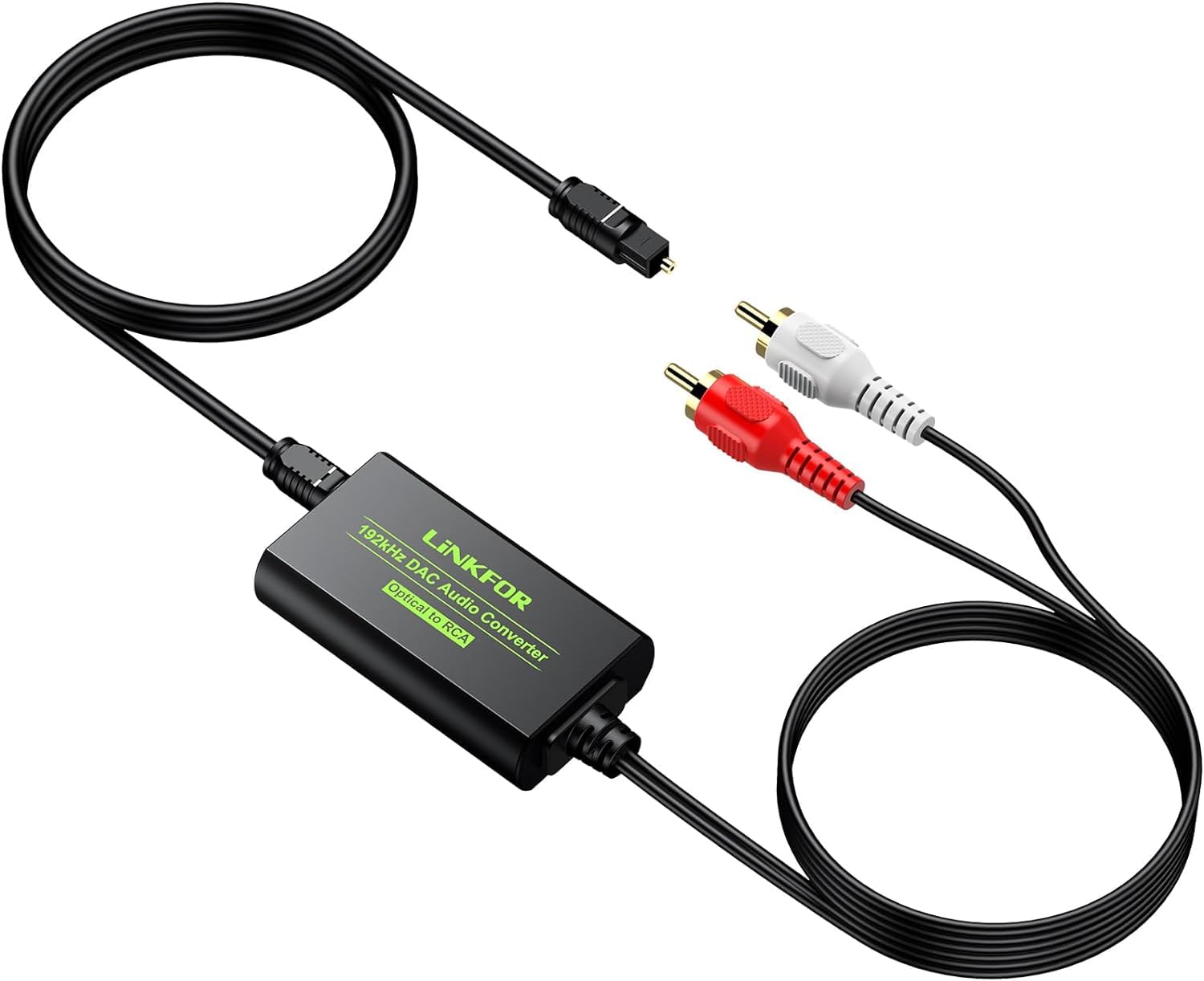 LINKFOR Câble SPDIF vers G/D 192 kHz Convertisseur Intégré Amplificateur Audio Adaptateur RCA L/R