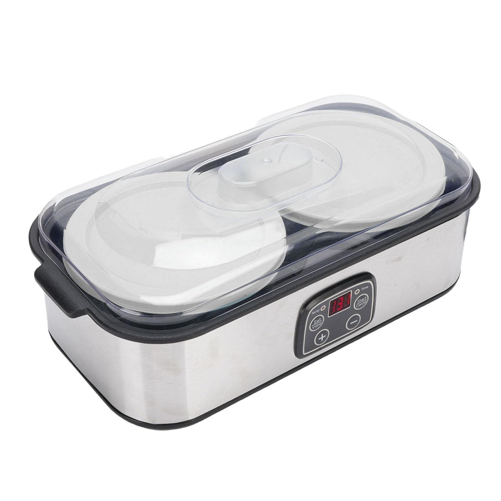Pssopp Yogurtera Automática de 2 L con Temporizador, Diseño de Acero Inoxidable, Fermentación de 48 H y Pantalla LCD para Uso Doméstico y comercial. (EU enchufe 220V)